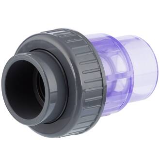 U PVC Solvent Check Valve With One Nut Transparent