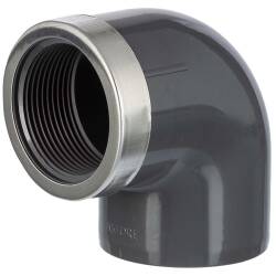 U-PVC solvent elbow 90&deg; x reinforced female thread