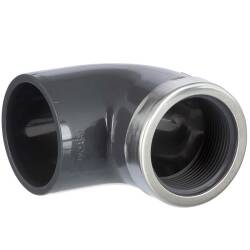 U-PVC solvent elbow 90&deg; x reinforced female thread