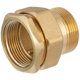 Brass female/male threaded union - conical sealing 1 1/4"