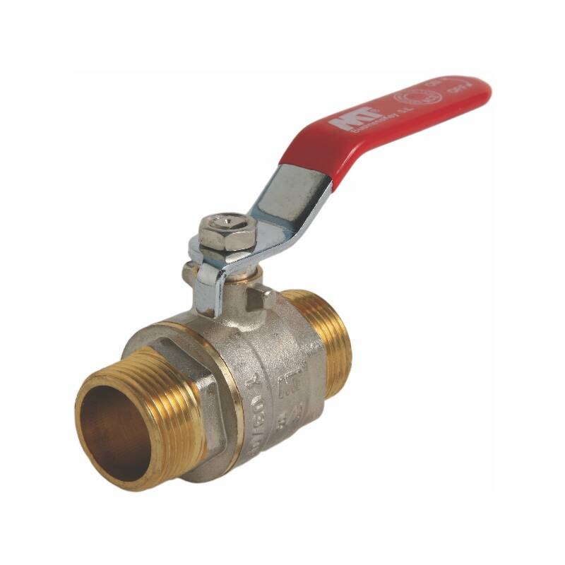 Brass male threaded ball valve with steel handle, 6,58