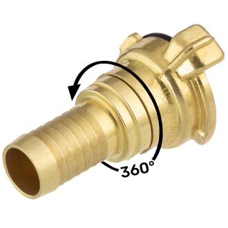 Brass quick bayonet coupling 360° with hose tail