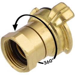 Brass quick bayonet coupling 360&deg; with female thread