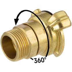 Brass quick bayonet coupling 360&deg; with male thread