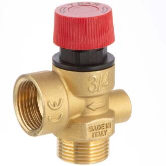 Brass male/female threaded membrane safety valve 1/2", 7 bar