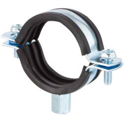 Zinc-coated steel pipe collar with rubber insert DIN 4109