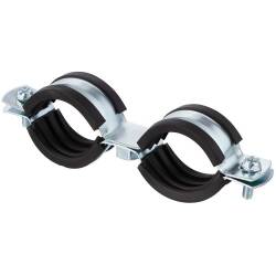 Zinc-coated steel double pipe collar with rubber insert...