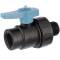 PP 2 way female/male threaded ball valve, DVGW